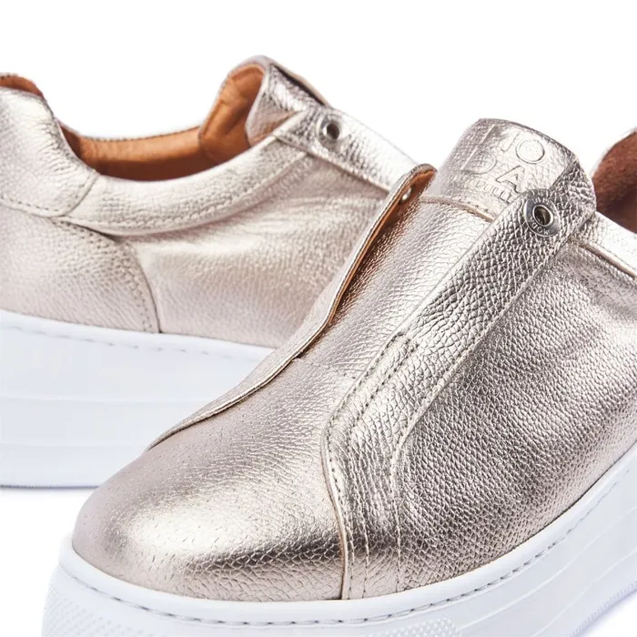 Moda In Pelle Aneeba Gold Leather Women SlipOn Trainers