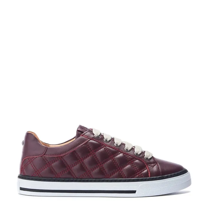 Moda In Pelle Arzon Burgundy Leather Women Casual Trainers