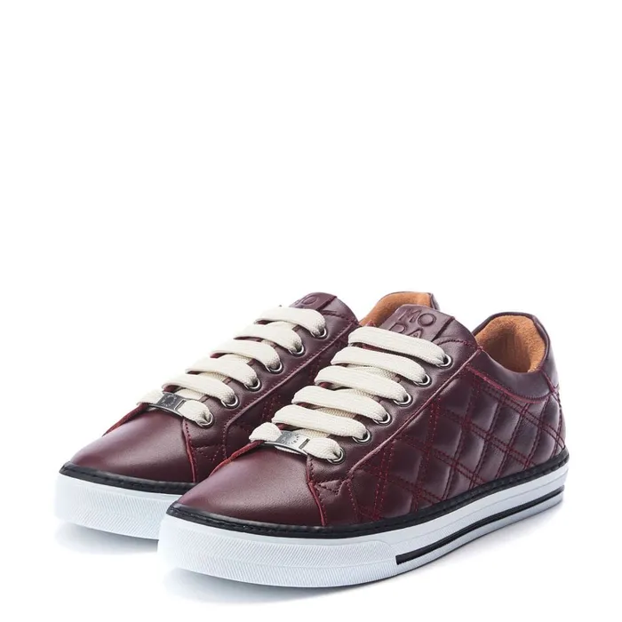 Moda In Pelle Arzon Burgundy Leather Women Casual Trainers