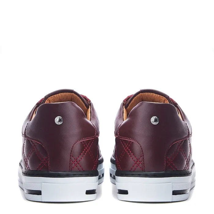 Moda In Pelle Arzon Burgundy Leather Women Casual Trainers