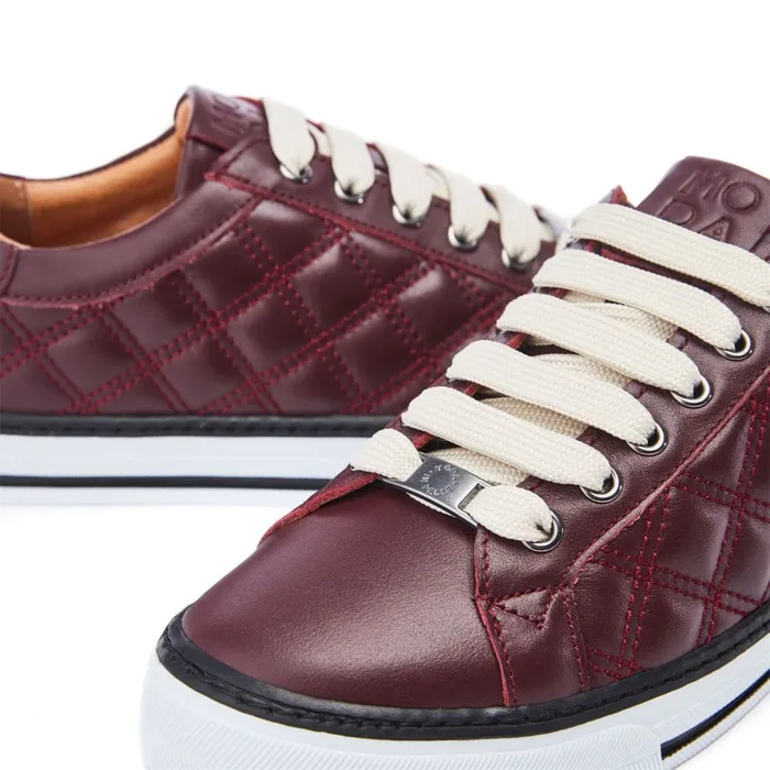 Moda In Pelle Arzon Burgundy Leather Women Casual Trainers