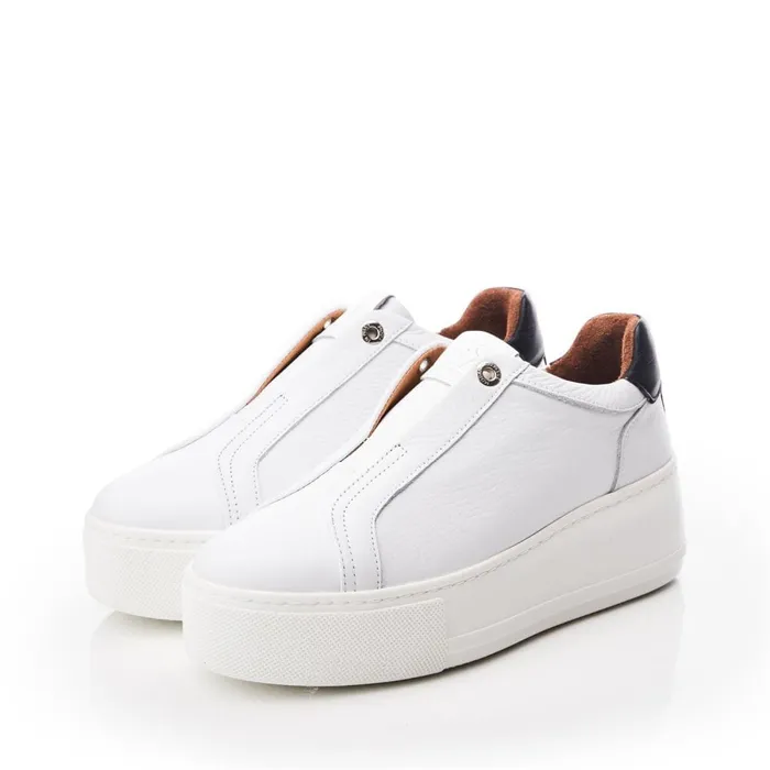 Moda In Pelle Auben White Leather Women SlipOn Trainers