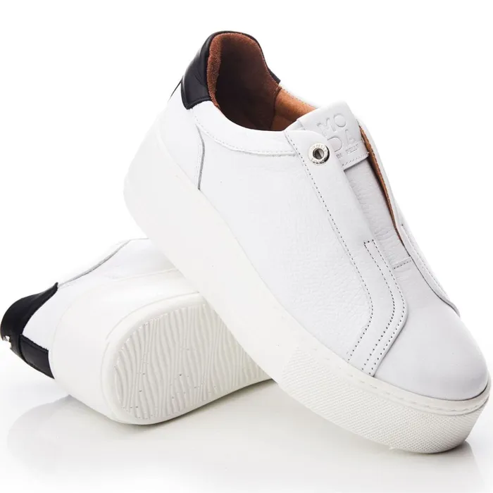 Moda In Pelle Auben White Leather Women SlipOn Trainers