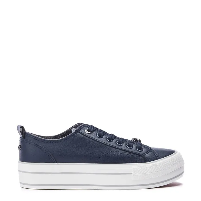 Moda In Pelle Bagnol Navy Porvair Women Casual Trainers
