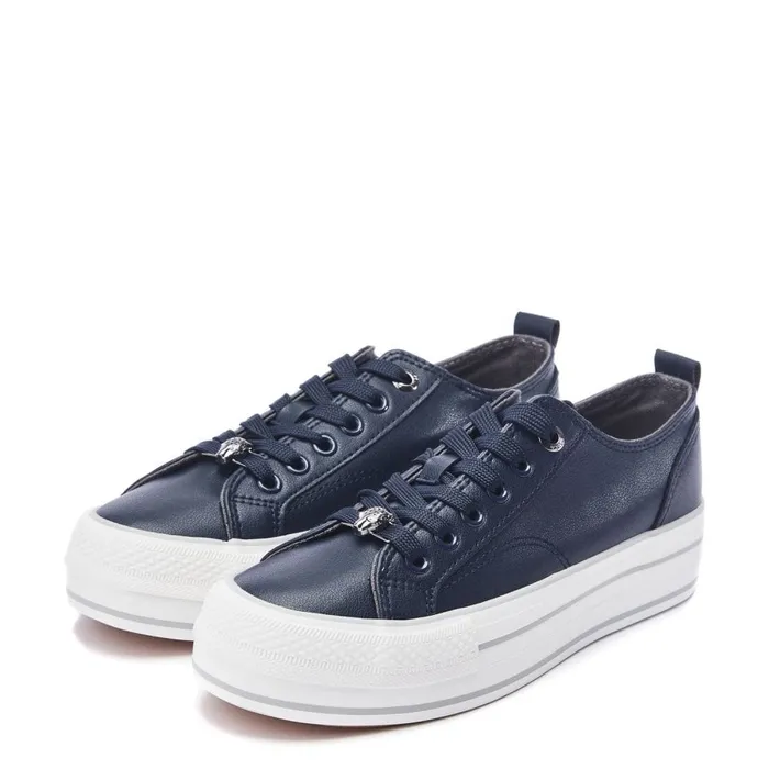 Moda In Pelle Bagnol Navy Porvair Women Casual Trainers