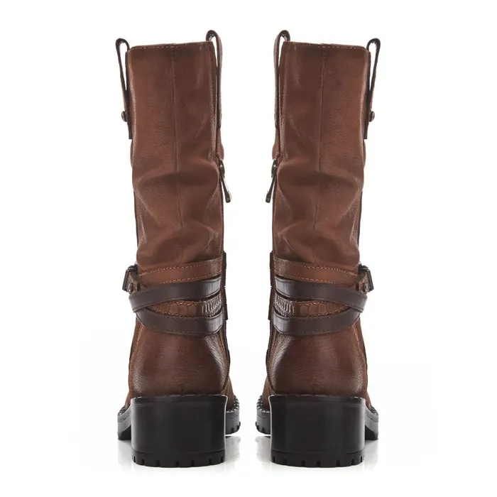 Moda In Pelle Beckette Tan Nubuck Women MidCalf Boots