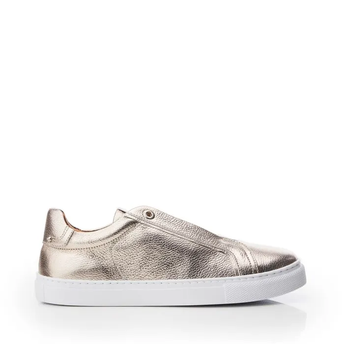 Moda In Pelle Bencina Gold Leather Women SlipOn Trainers