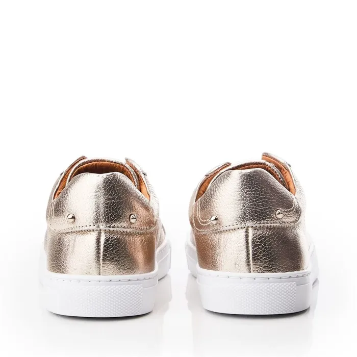 Moda In Pelle Bencina Gold Leather Women SlipOn Trainers