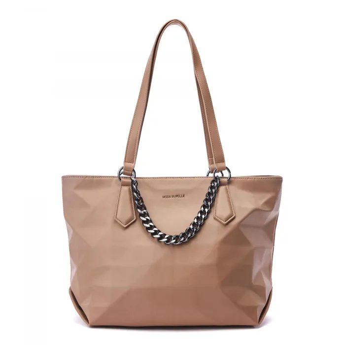 Moda In Pelle Berklie Bag Taupe Porvair Women Tote Bags