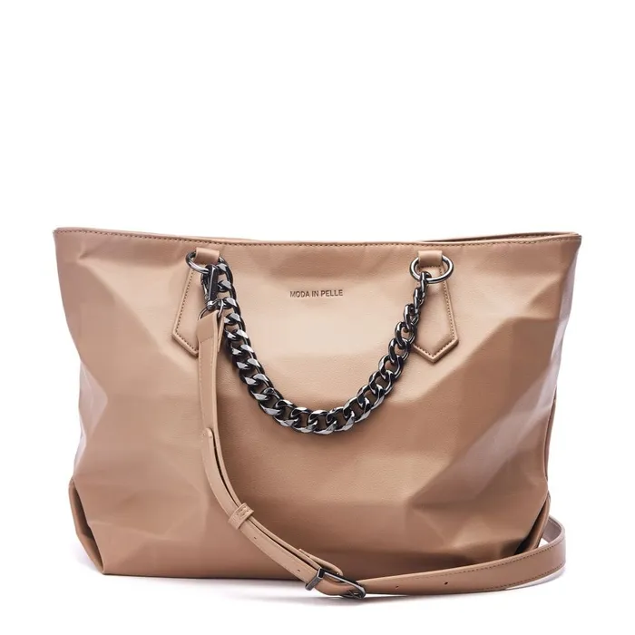 Moda In Pelle Berklie Bag Taupe Porvair Women Tote Bags