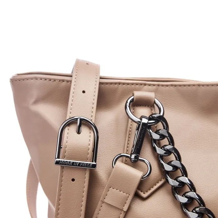 Moda In Pelle Berklie Bag Taupe Porvair Women Tote Bags