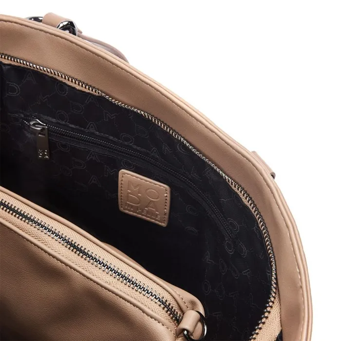 Moda In Pelle Berklie Bag Taupe Porvair Women Tote Bags