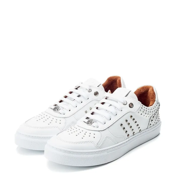 Moda In Pelle Betee White Leather Women White Trainers
