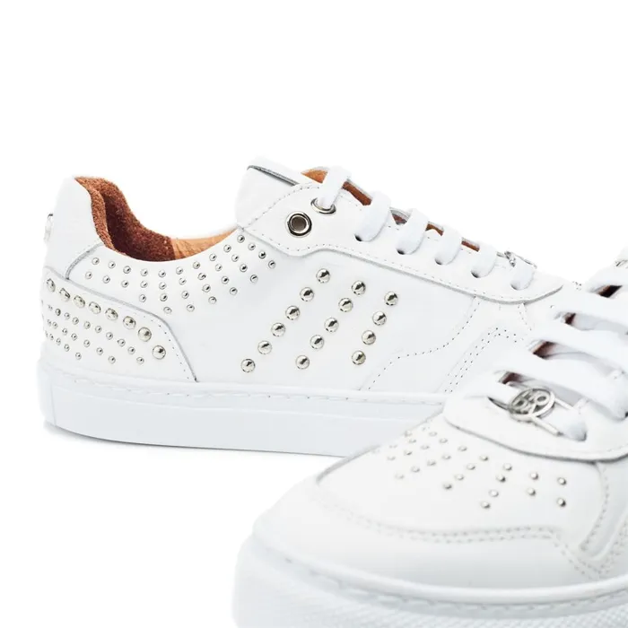 Moda In Pelle Betee White Leather Women White Trainers