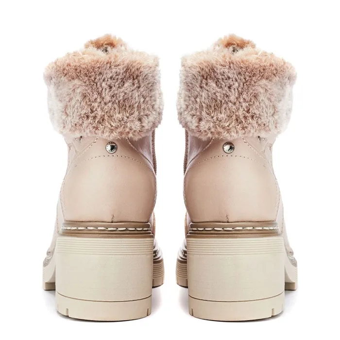 Moda In Pelle Bibani Cream Leather Women Chunky Boots