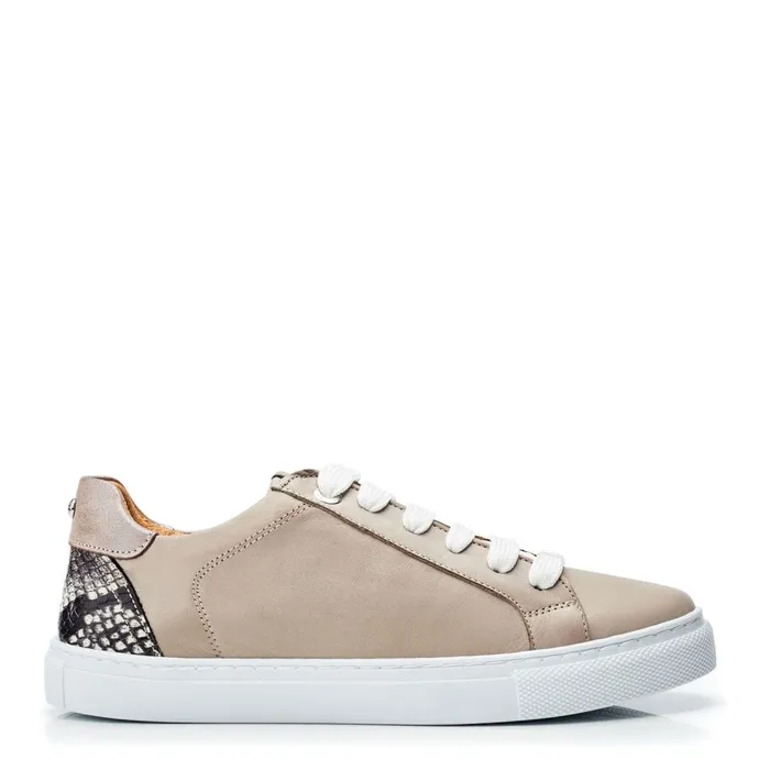 Moda In Pelle Braidie Taupe Leather Women Casual Trainers