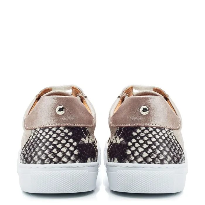 Moda In Pelle Braidie Taupe Leather Women Casual Trainers