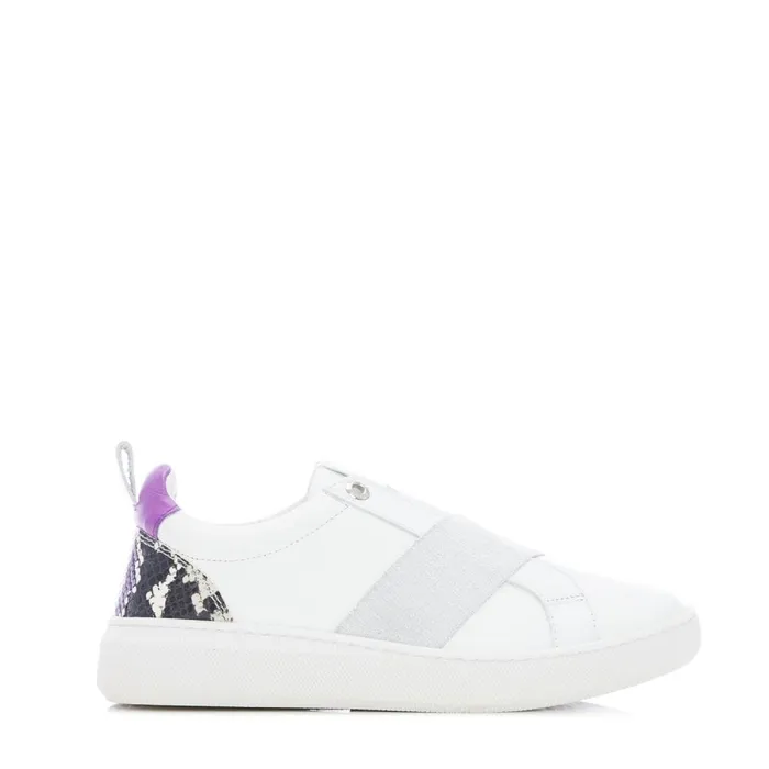 Moda In Pelle Brayla White Leather Women SlipOn Trainers