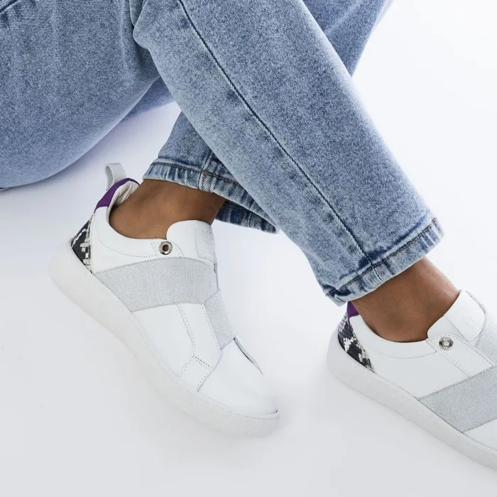 Moda In Pelle Brayla White Leather Women SlipOn Trainers