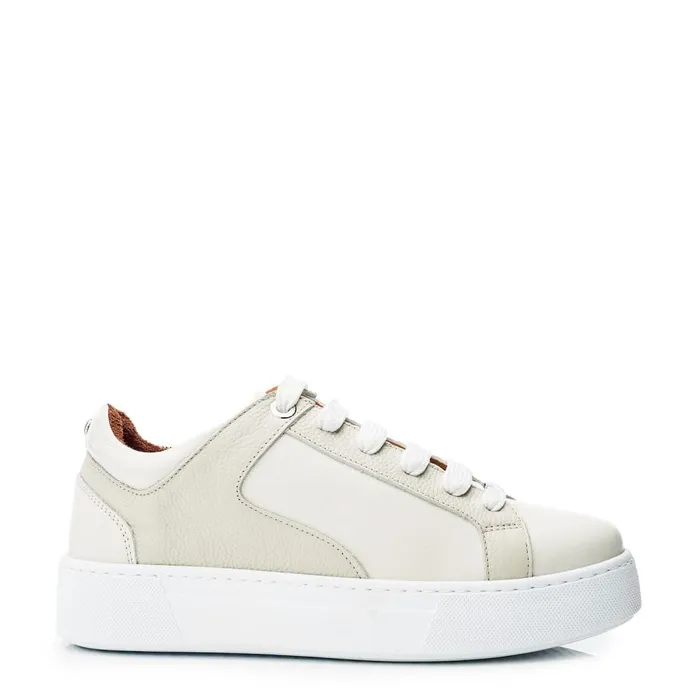 Moda In Pelle Brienau Off White Leather Women Casual Trainers