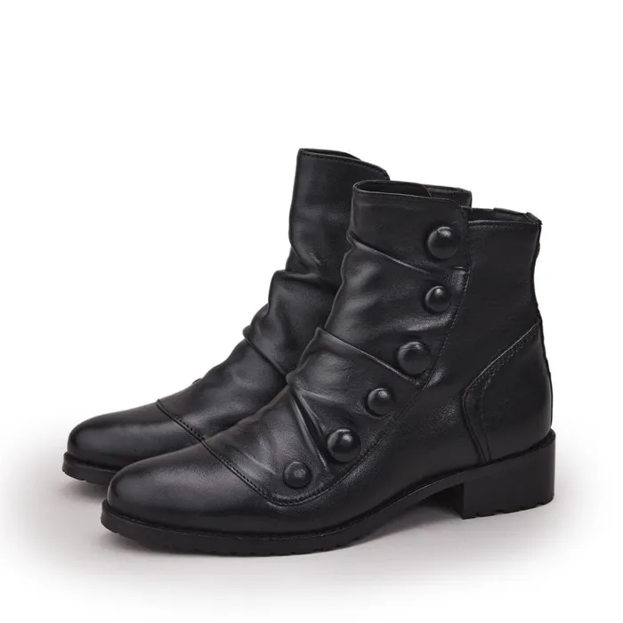 Moda In Pelle Bronwen Black Leather Women Black Boots