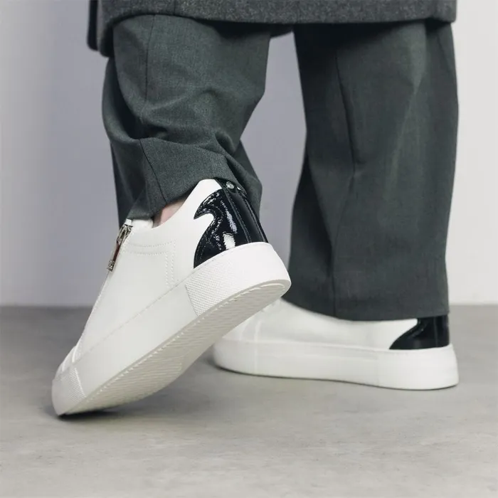 Moda In Pelle Brumath White Black Porvair Women Casual Trainers