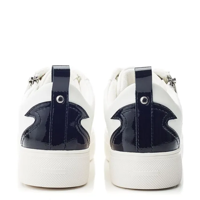 Moda In Pelle Brumath White Black Porvair Women Casual Trainers