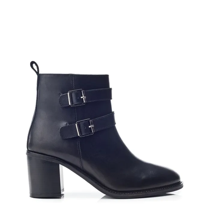 Moda In Pelle Bsoleful BAstoria Black Leather Women Heeled And Wedge Boots