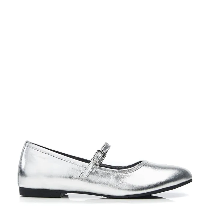 Moda In Pelle Bsoleful BBallet Silver Leather Women Casual Shoes