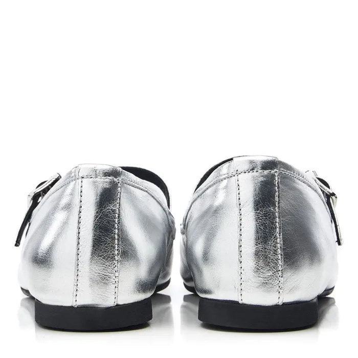 Moda In Pelle Bsoleful BBallet Silver Leather Women Casual Shoes