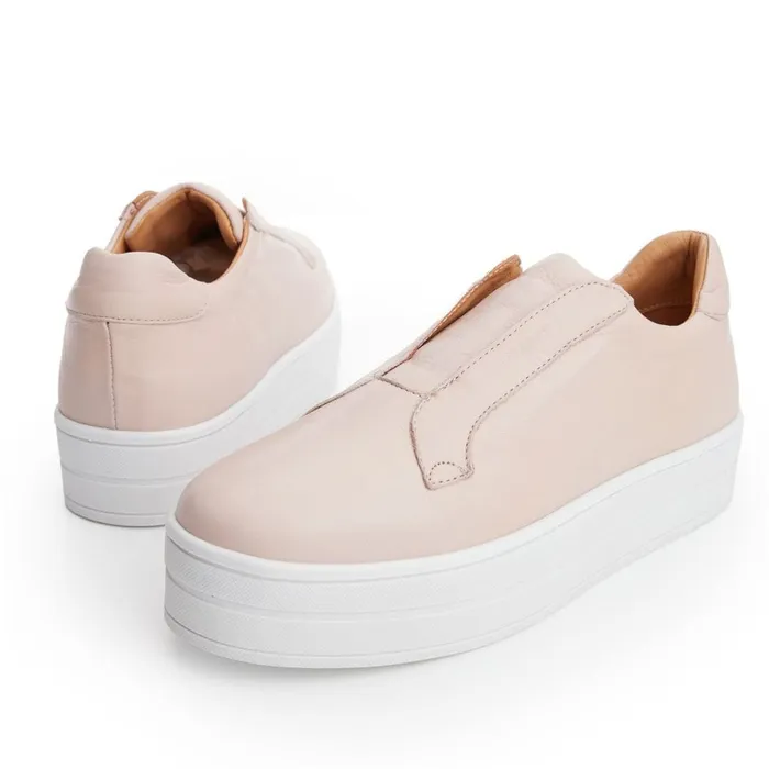 Moda In Pelle Bsoleful BBath Nude Leather Women SlipOn Trainers