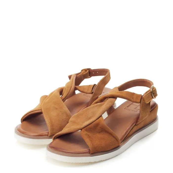 Moda In Pelle Bsoleful BBrie Tan Suede Women Wedge Sandals