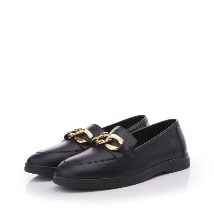 Moda In Pelle Bsoleful BCassi Black Leather Women Brogues And Loafers
