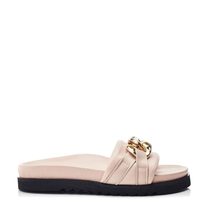 Moda In Pelle Bsoleful BChainer Nude Leather Women Flatform Sandals