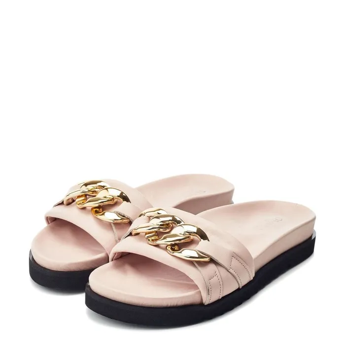 Moda In Pelle Bsoleful BChainer Nude Leather Women Flatform Sandals