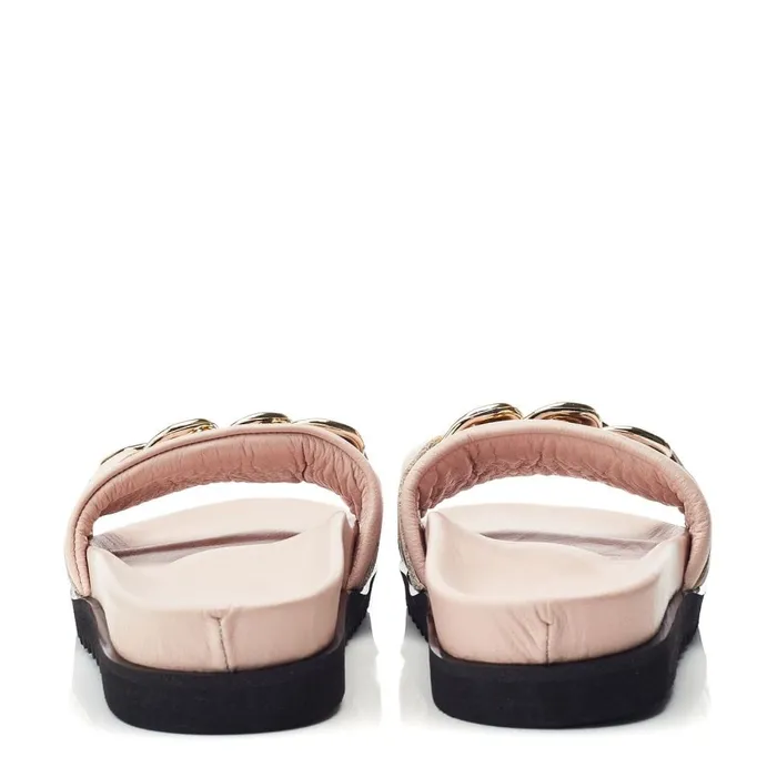 Moda In Pelle Bsoleful BChainer Nude Leather Women Flatform Sandals