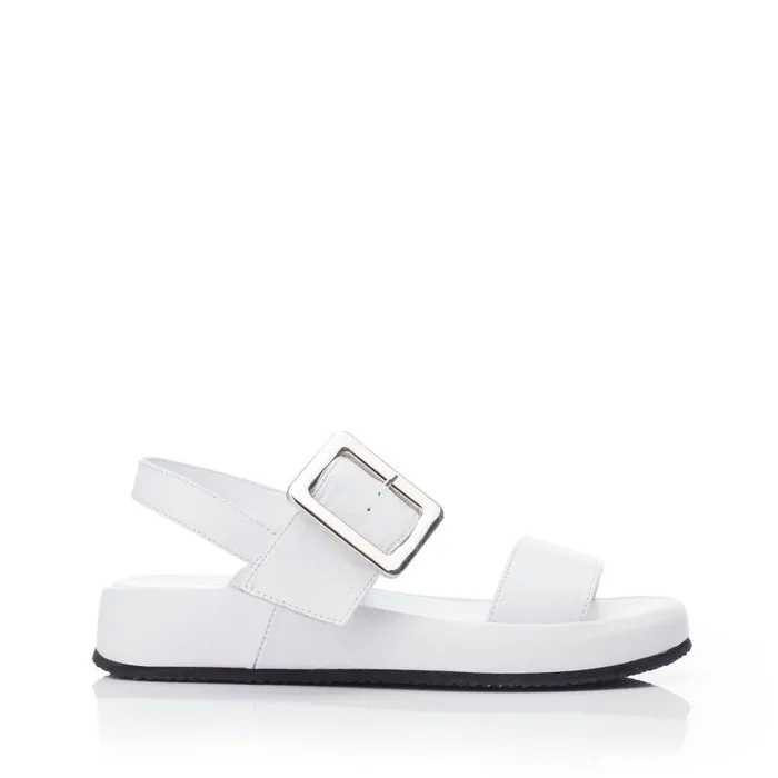 Moda In Pelle Bsoleful BForce White Leather Women Flatform Sandals