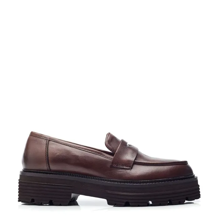 Moda In Pelle Bsoleful BJetter Dark Brown Leather Women Casual Shoes