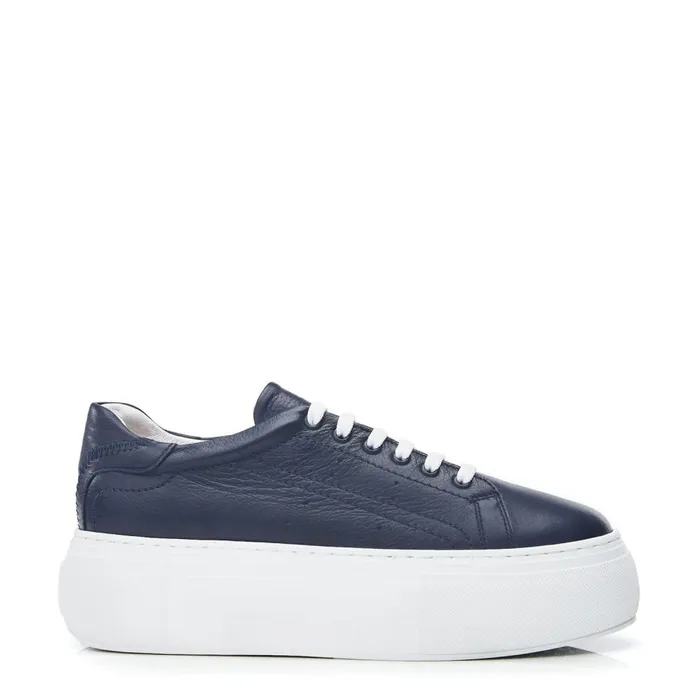 Moda In Pelle Bsoleful BKendri Navy Leather Women Platform Trainers
