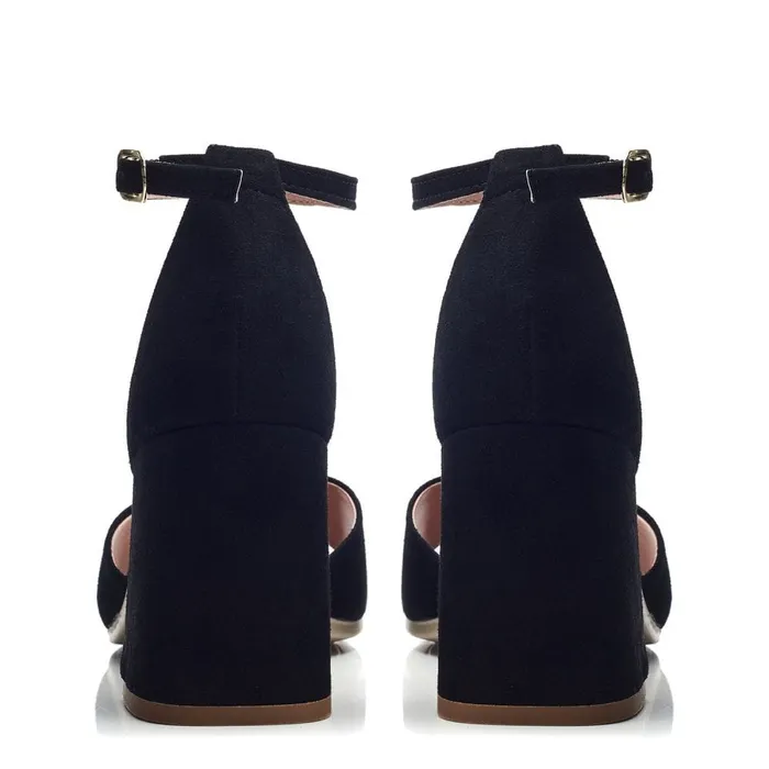 Moda In Pelle Bsoleful BMiranda Black Suede Women Heeled Sandals