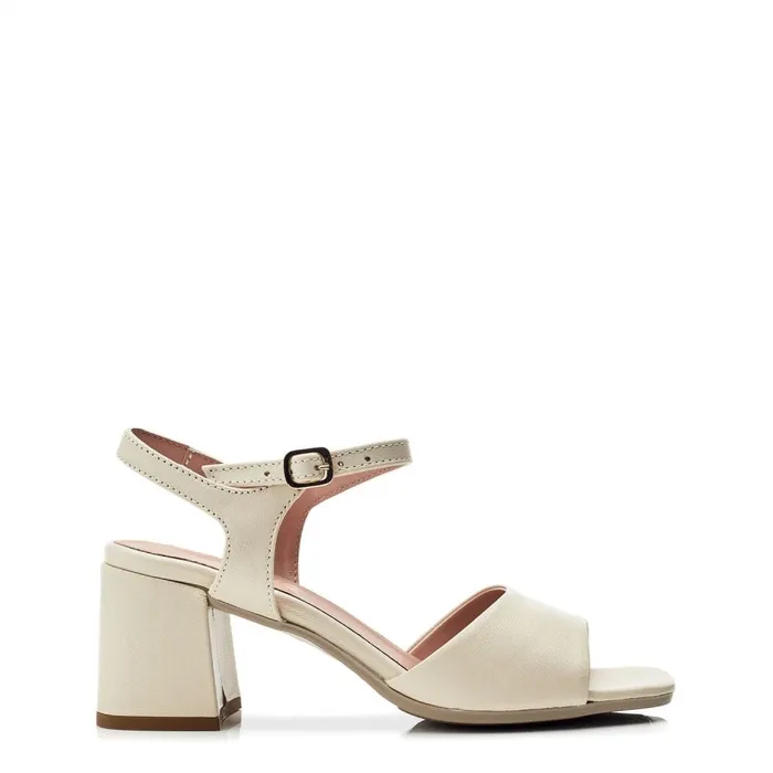 Moda In Pelle Bsoleful BMiresca White Leather Women Heeled Sandals