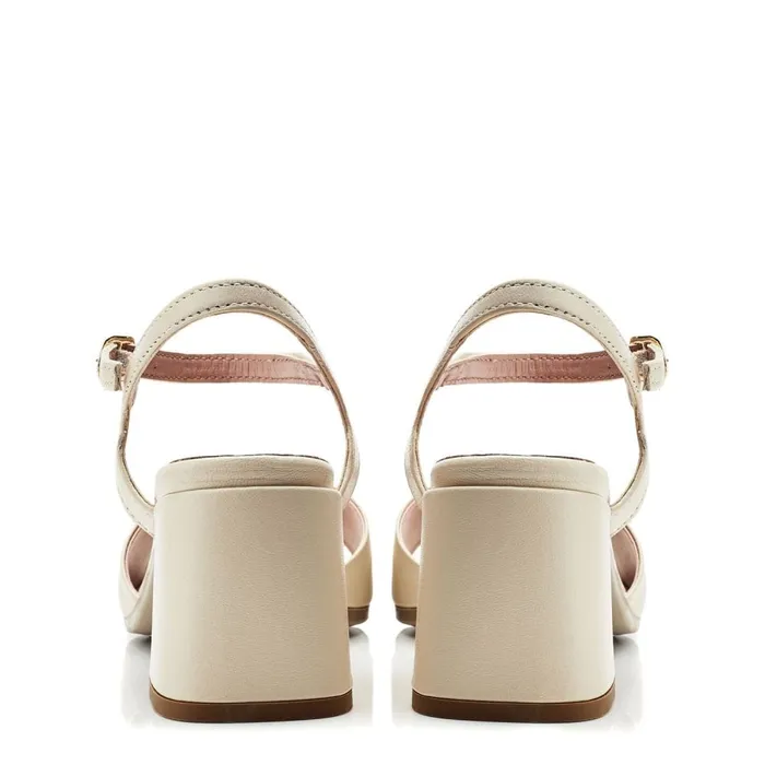Moda In Pelle Bsoleful BMiresca White Leather Women Heeled Sandals