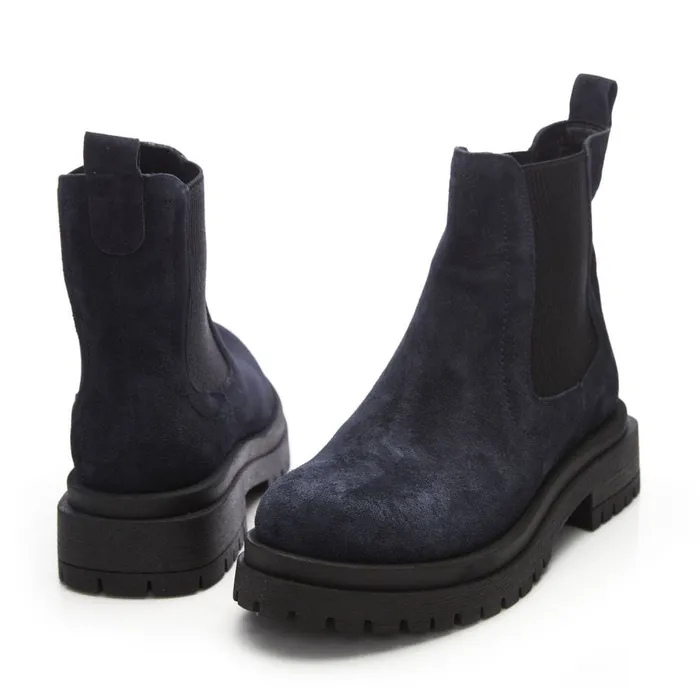 Moda In Pelle Bsoleful BWaya Navy Suede Women Chelsea Boots