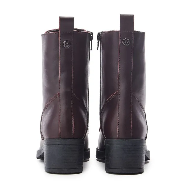 Moda In Pelle Calia Burgundy Leather Women Heeled And Wedge Boots