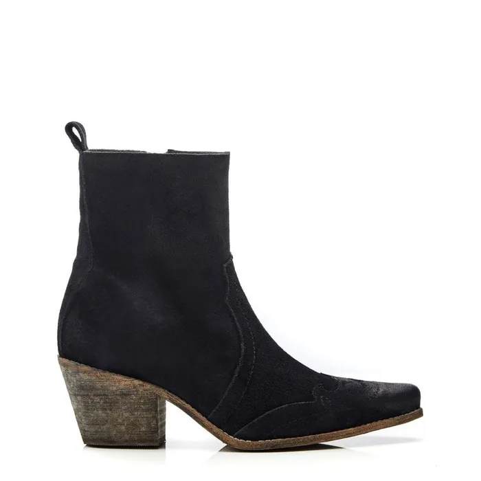 Moda In Pelle Carollina Black Suede Women Heeled And Wedge Boots