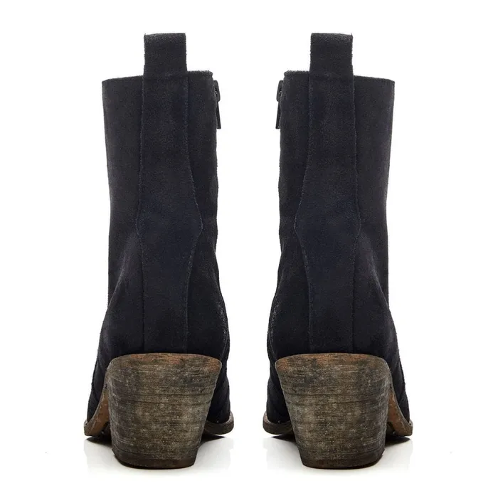 Moda In Pelle Carollina Black Suede Women Heeled And Wedge Boots