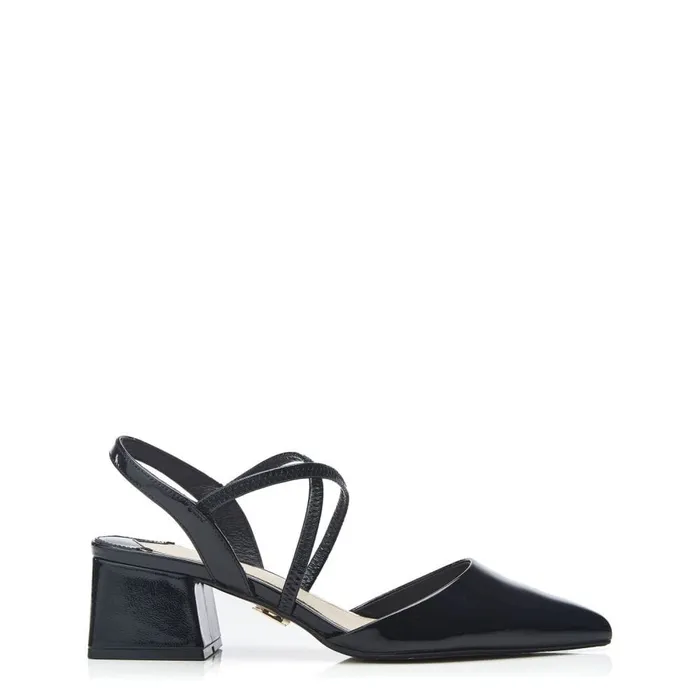Moda In Pelle Caydence Black Leather Women Court Shoes