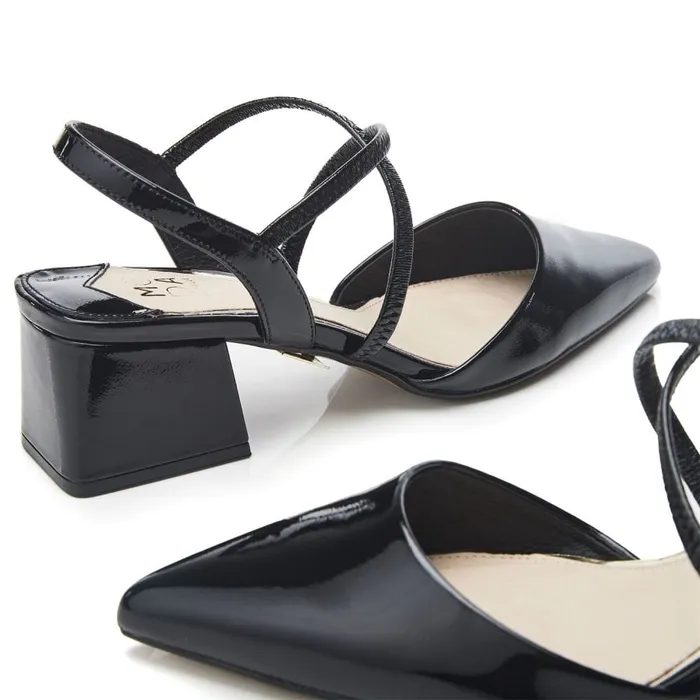 Moda In Pelle Caydence Black Leather Women Court Shoes