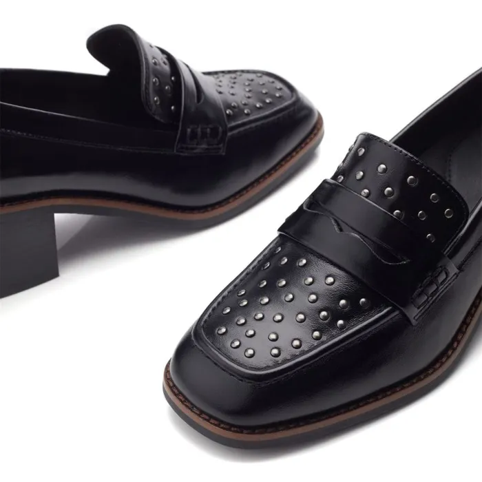 Moda In Pelle Chantily Black Leather Women Casual Shoes