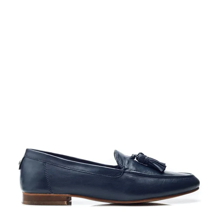 Moda In Pelle Ellmia Navy Leather Women Brogues And Loafers